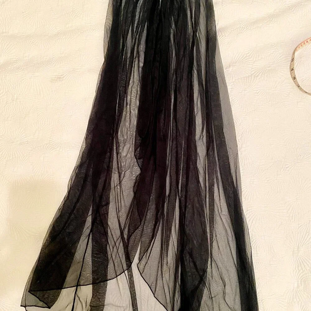 Black Sheer stretchy teddy NEW and sheer Skirt - Picture 5 of 10